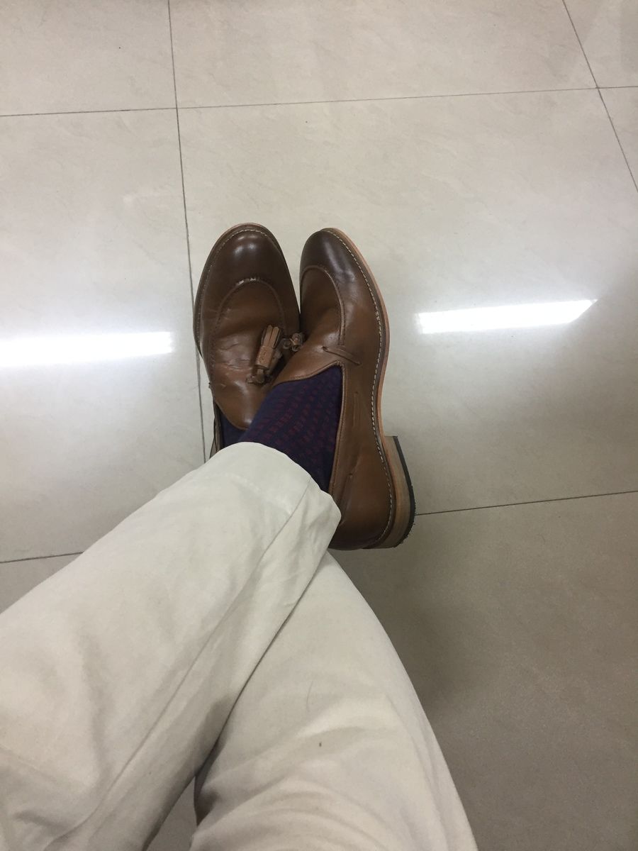 Customer photo review of Cognac Tassel Loafers