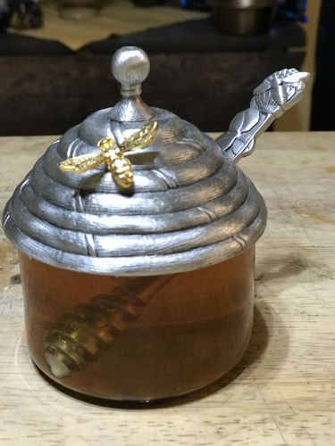 Customer photo review of Pewter Honey Pot With Stirrer