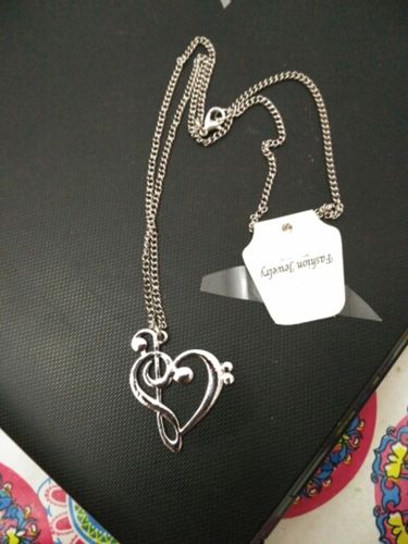 Customer photo review of Heart Shaped Music Necklace