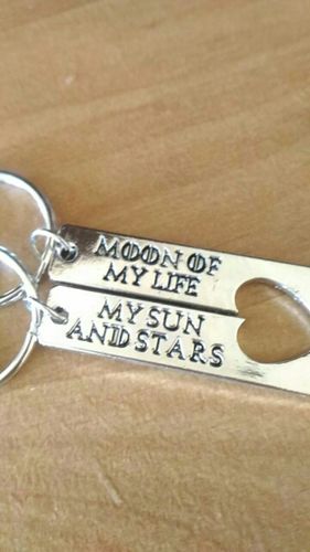Customer photo review of Khal and Khaleesi Keychain Set