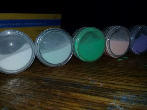 Customer photo review of 12 Solid Deep Color Nail Art Powder