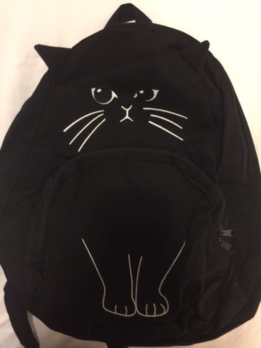 Customer photo review of 4 Colors Cute Kawaii Cat Canvas Backpack SP166888