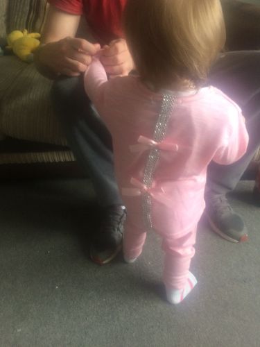 Customer photo review of Sydney Bow Tracksuit - Light Pink (3-24 Months MRK X)