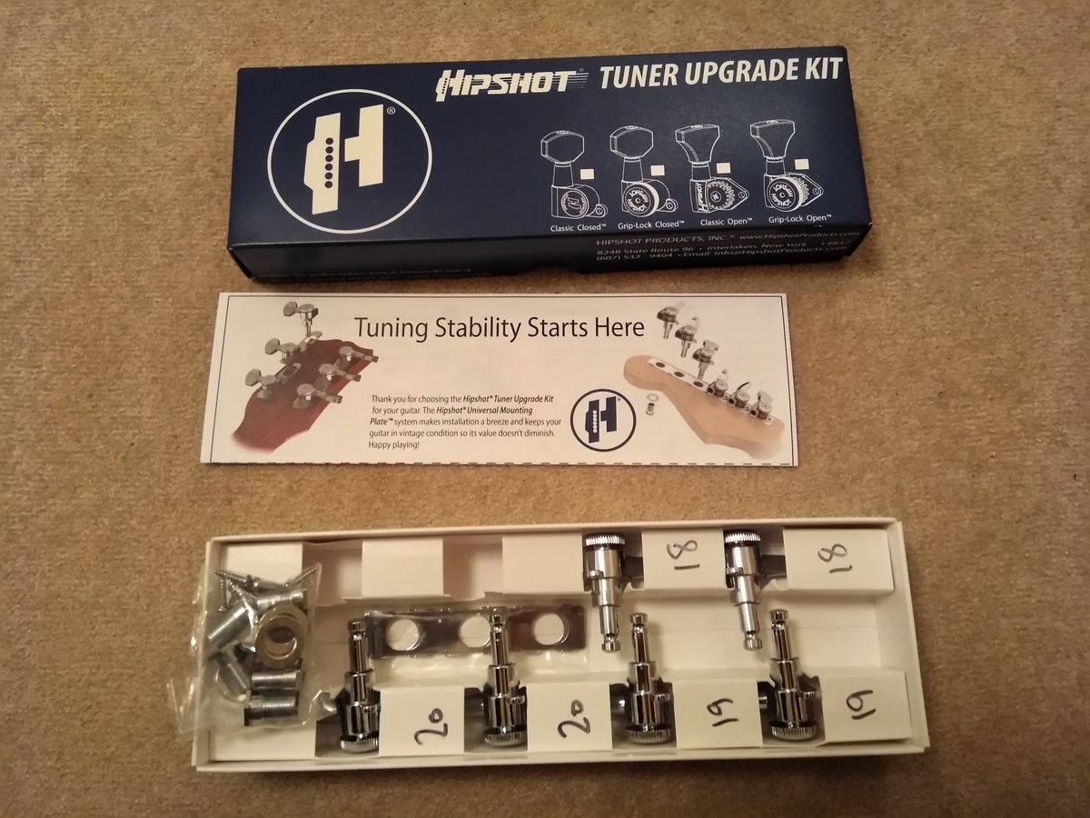 Customer photo review of Guitar Tuner Upgrade Kit for 6 Inline Headstocks (10mm Post Hole)