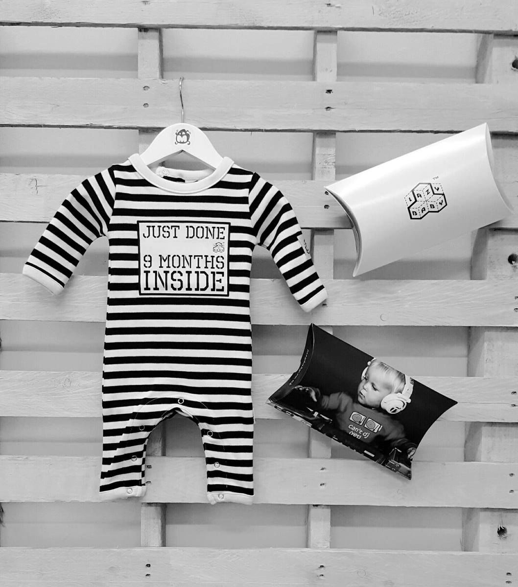 Customer photo review of Just Done 9 Months Inside® New Born Baby Grow- Baby Shower Gift - Coming Home Outfit  by Lazy Baby®