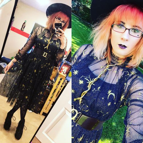 starry layered tulle long dress