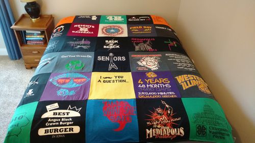 T-shirt quilt featuring basketball team by Lori from IA
