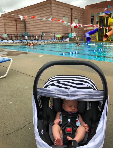 Customer photo review of Carseat Canopy - Nursing Cover