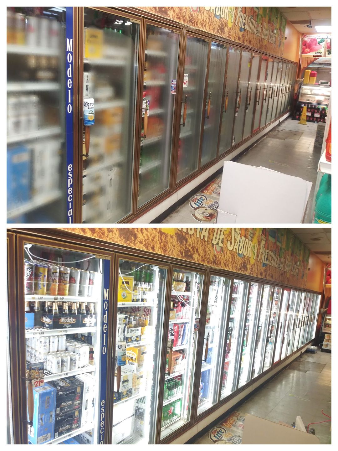 Customer photo review of T8 LED Cooler V Shape 6ft 40W 5000k Clear 5200 Lumens Rebate Eligible