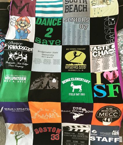 T-shirt quilt from bridgewater state university by Emily from MA