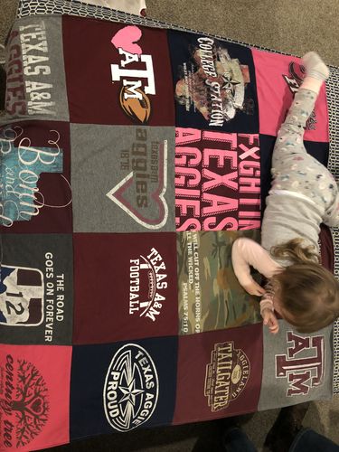 T-shirt quilt featuring texas a&m aggies football team by Ashlee from TX
