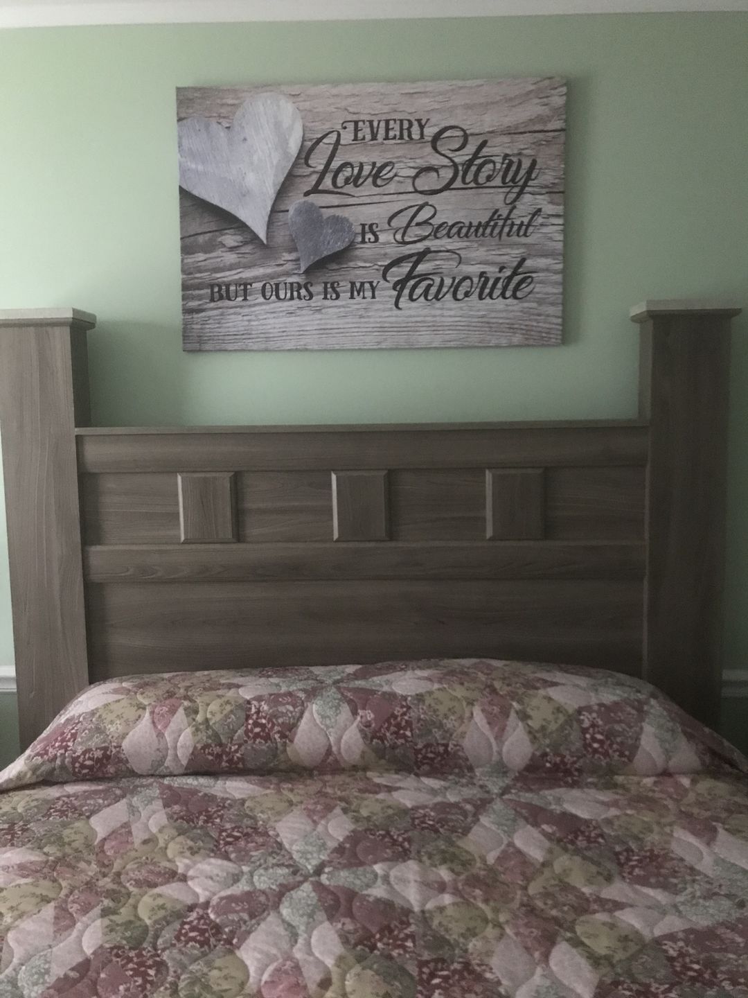 Customer photo review of "Our Love Story Is My Favorite" Premium Canvas
