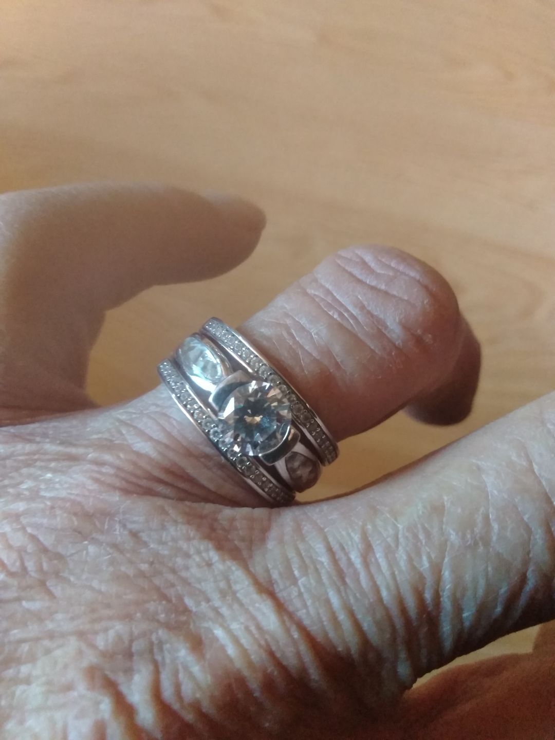 Customer photo review of Silver Ring with Gem and Cremation Ash