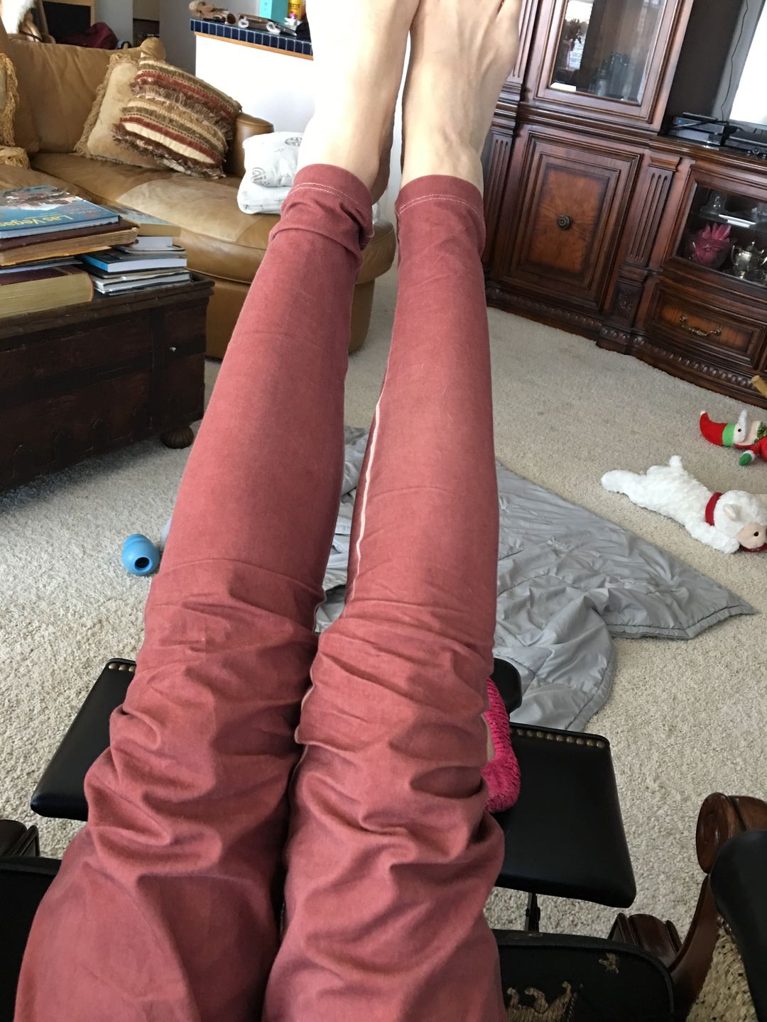 Customer photo review of Stonewash Extra Long Slouchy Pants