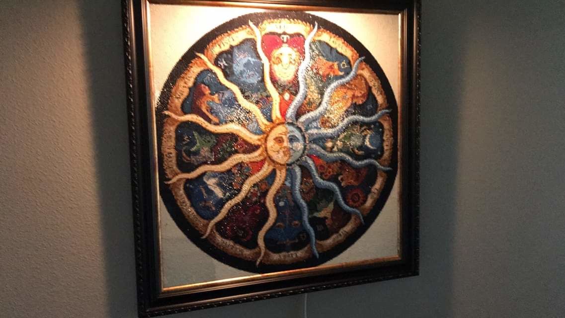 Customer photo review of Sun and Moon - Diamond Painting Kit