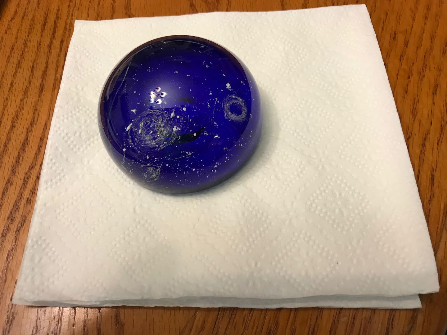 Customer photo review of Nightswirl Paperweight with Infused Cremation Ash