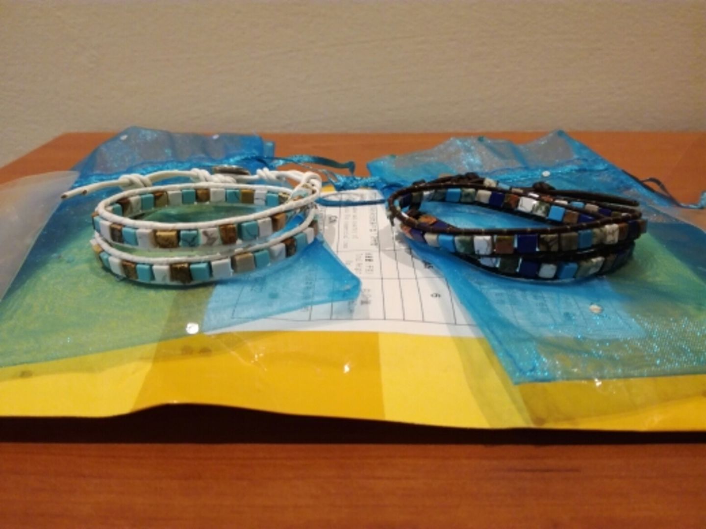 Customer photo review of Celestial Natural Stone Leather Bracelet