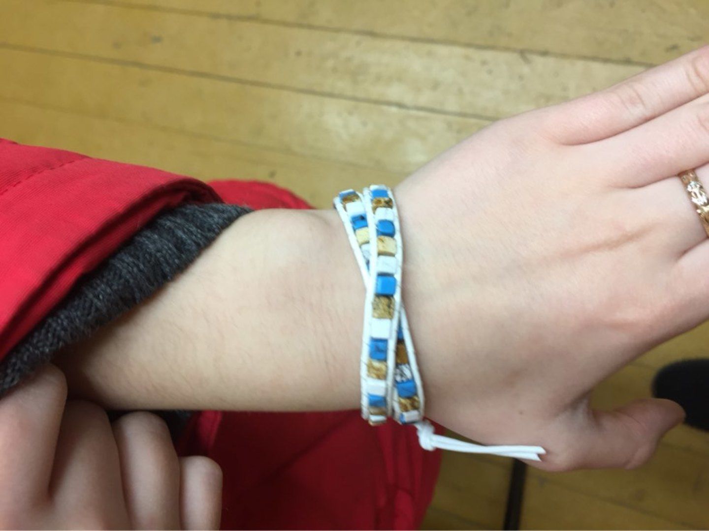 Customer photo review of Celestial Natural Stone Leather Bracelet