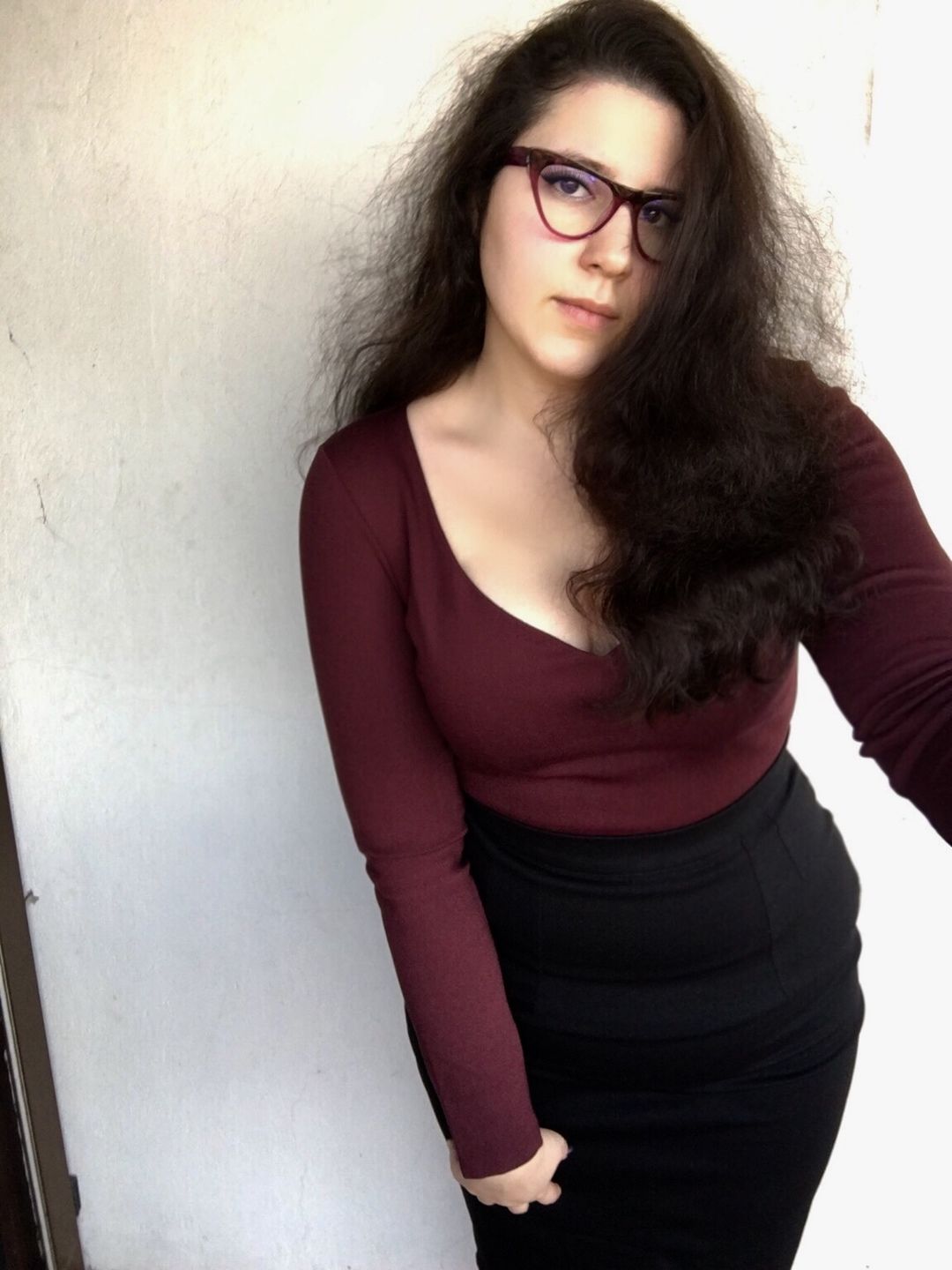 Customer photo review of Vamp Pencil Skirt in Black