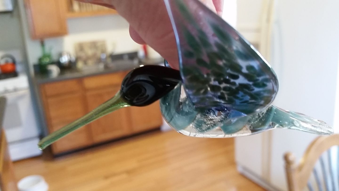 Customer photo review of Aqua Glass Hummingbird with Infused Ash