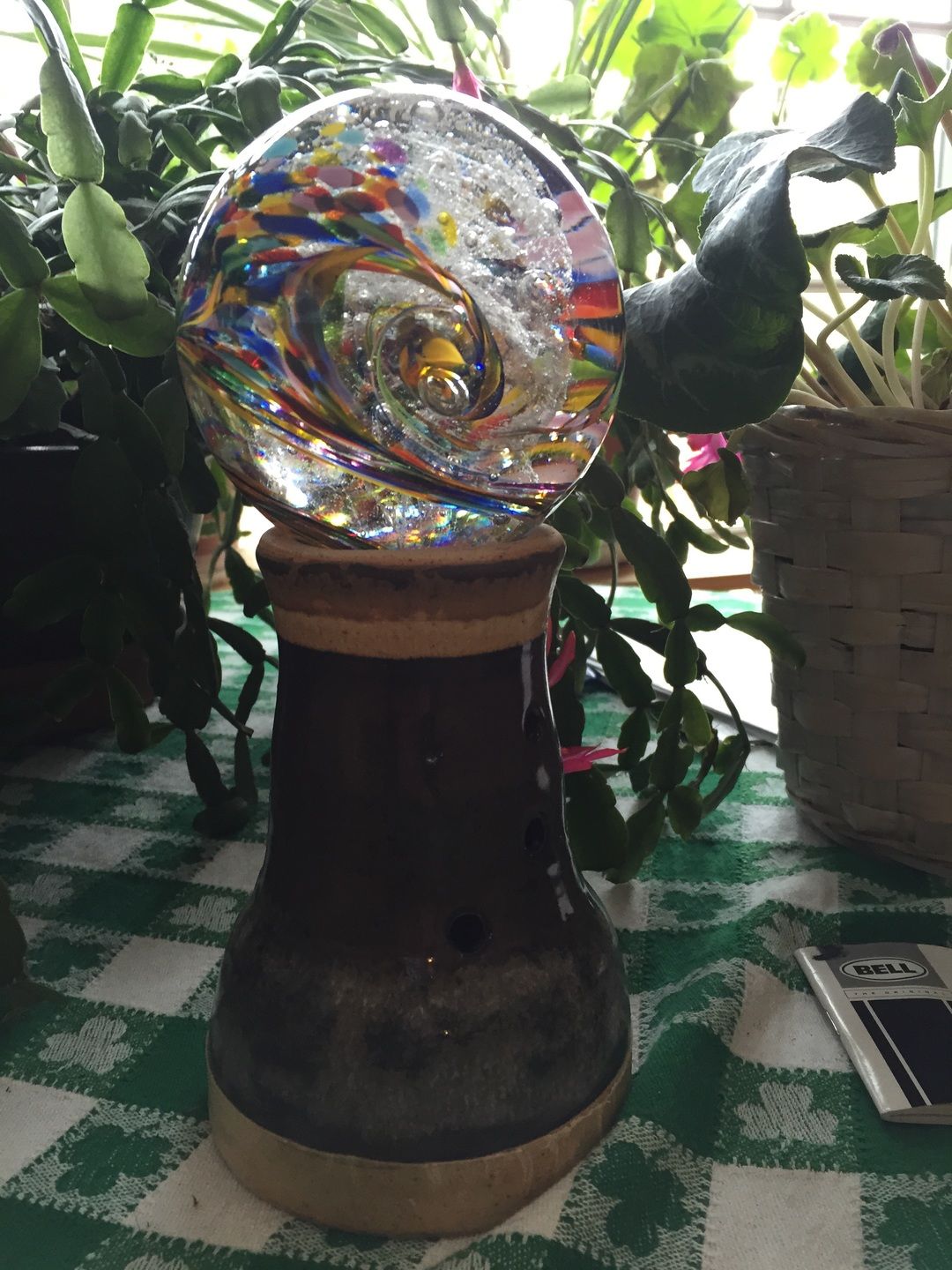Customer photo review of Rainbow Confetti Orb with Cremation Ashes