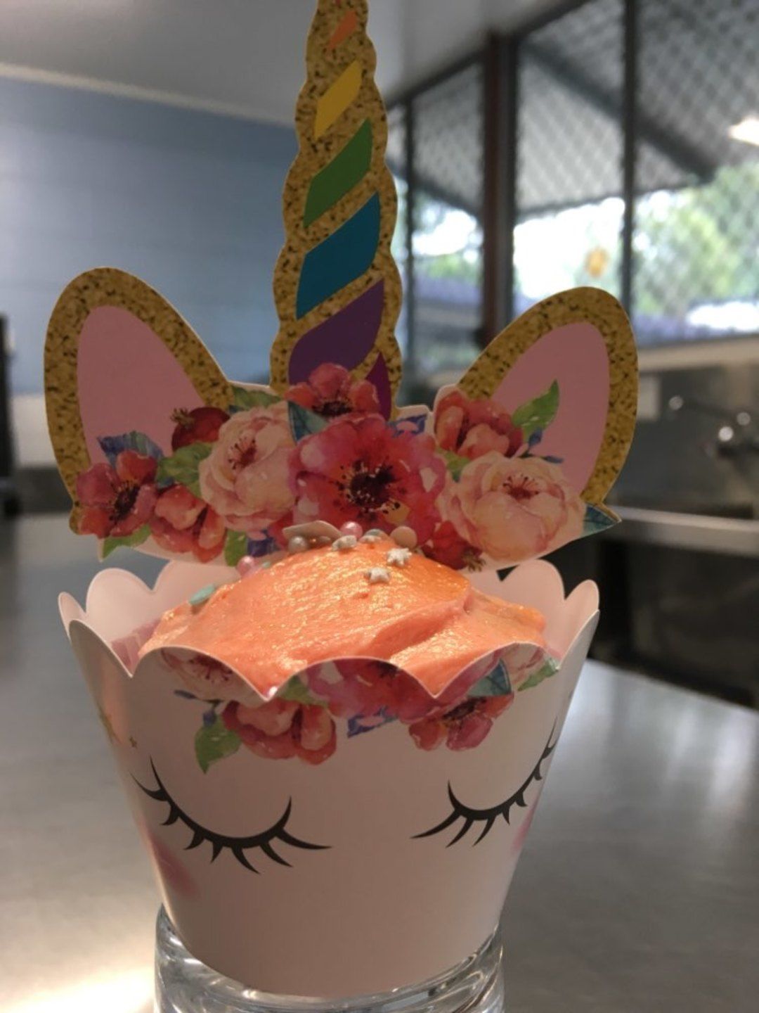 Customer photo review of Unicorn Cupcake Toppers and Wrappers Double Sided (Unicorn/Rainbow) (24 pcs)