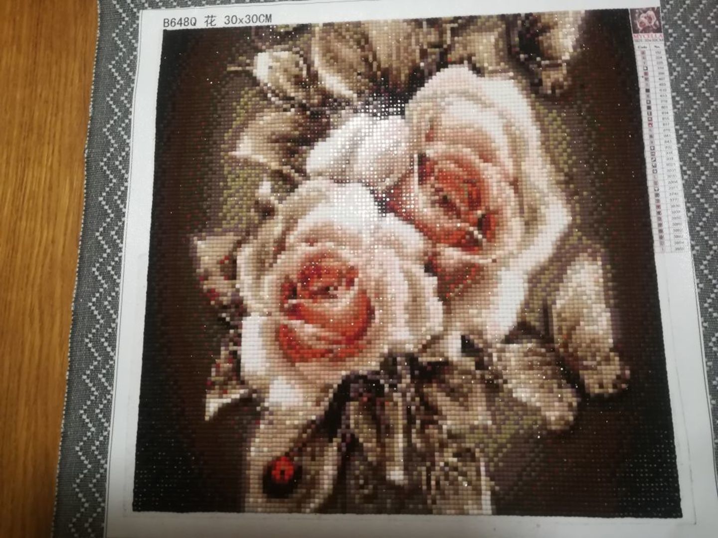 Customer photo review of Sepia Roses - Diamond Painting Kit