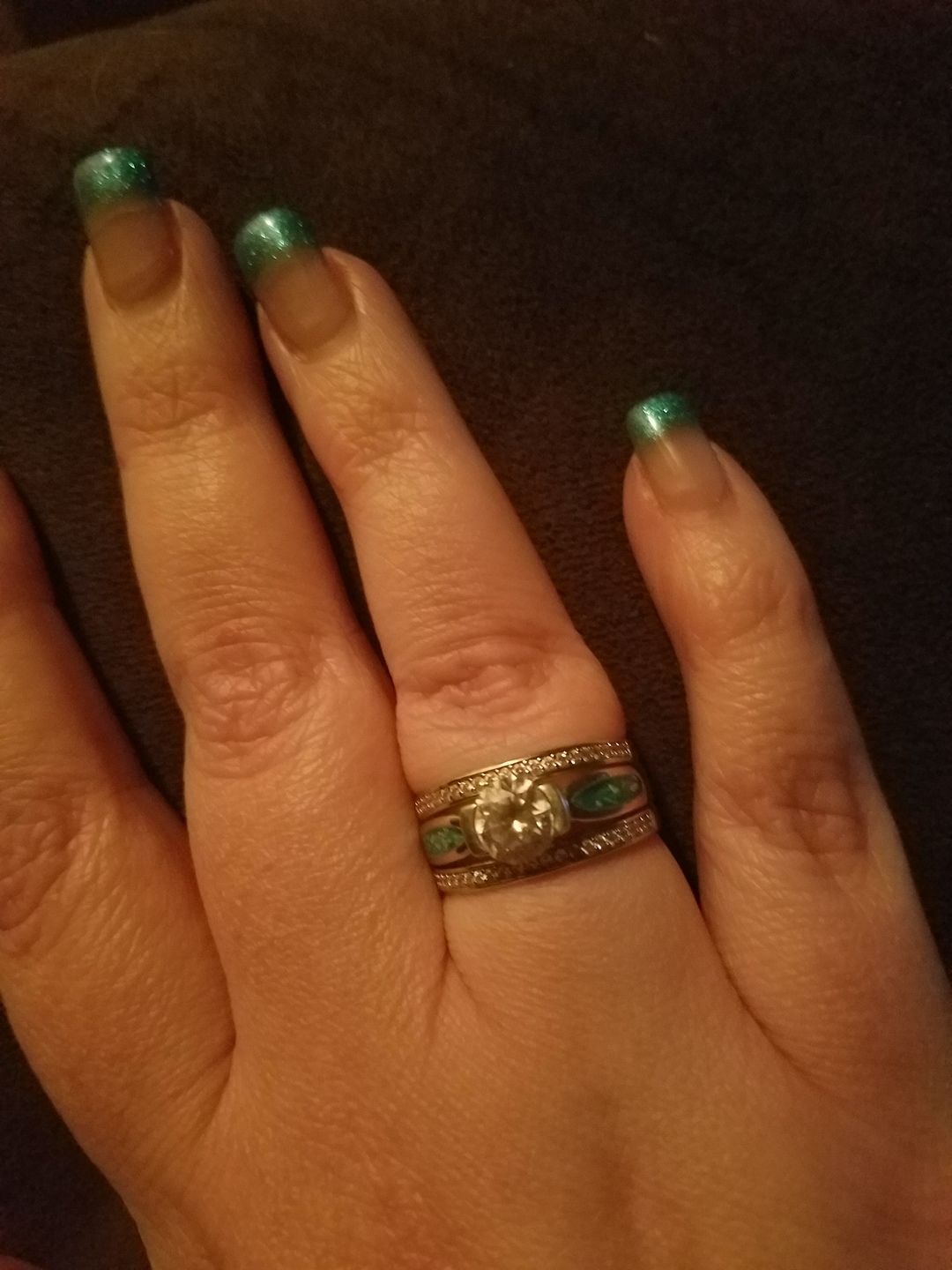 Customer photo review of Silver Ring with Gem and Cremation Ash