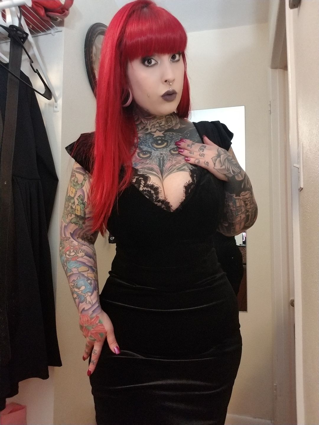 Customer photo review of Baudelaire Wiggle Dress in Black