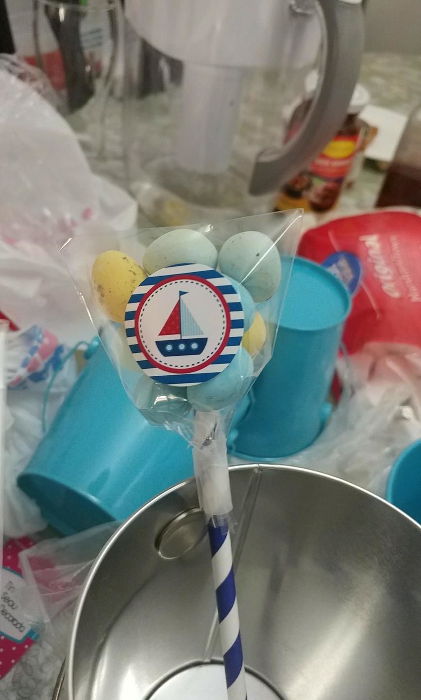 Customer photo review of Nautical Sailboat Stickers with Blue Stripes