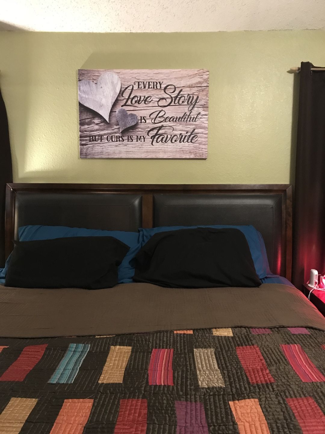 Customer photo review of "Our Love Story Is My Favorite" Premium Canvas