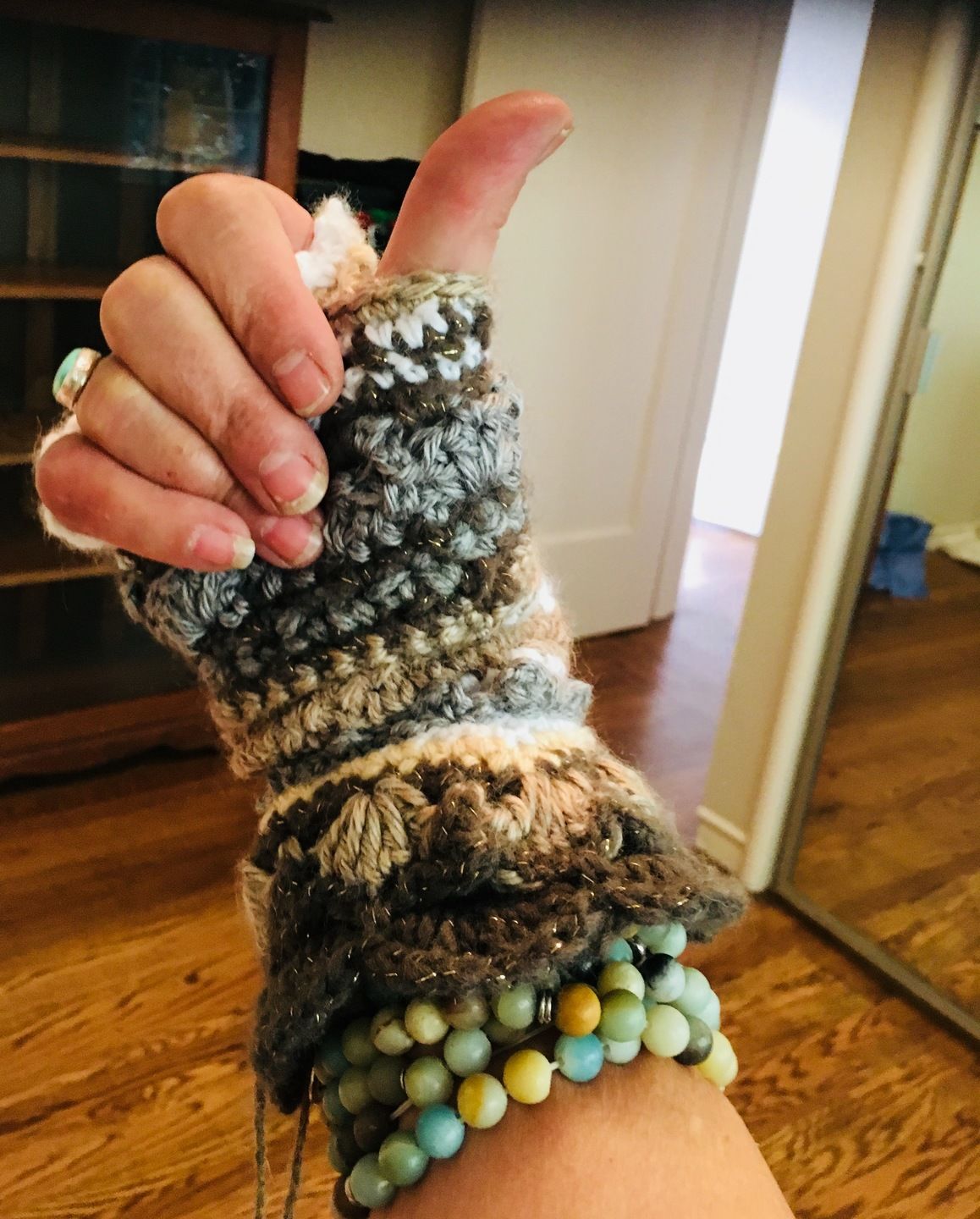 Customer photo review of 108 Natural Matte Amazonite Stone Mala Prayer Beads