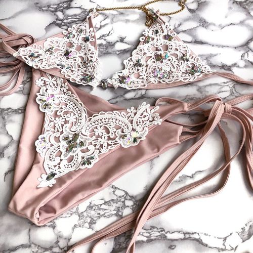 Lace Diamond Bikini Set