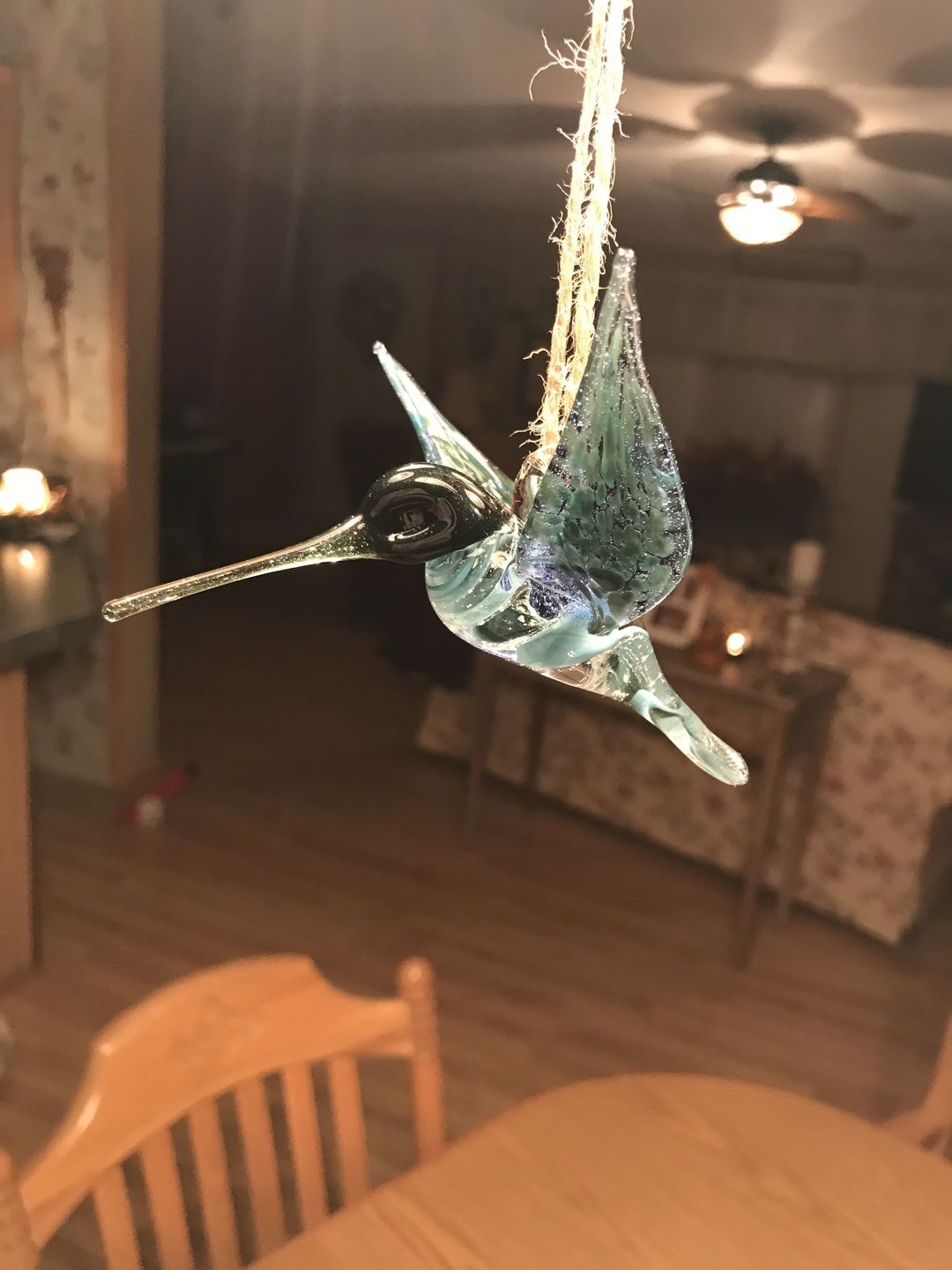 Customer photo review of Aqua Glass Hummingbird with Infused Ash