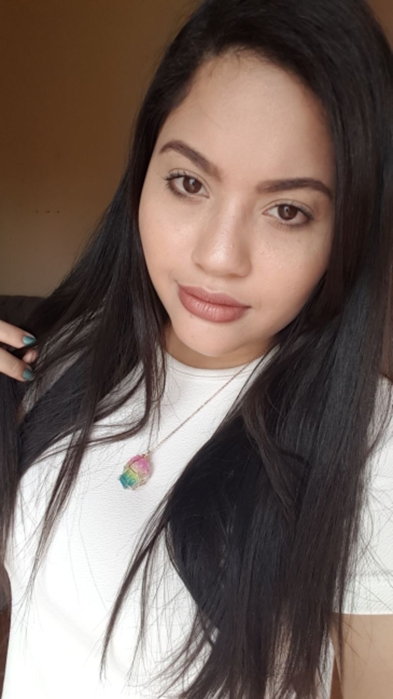 Customer photo review of Aqua Rosa Crystal Pendant