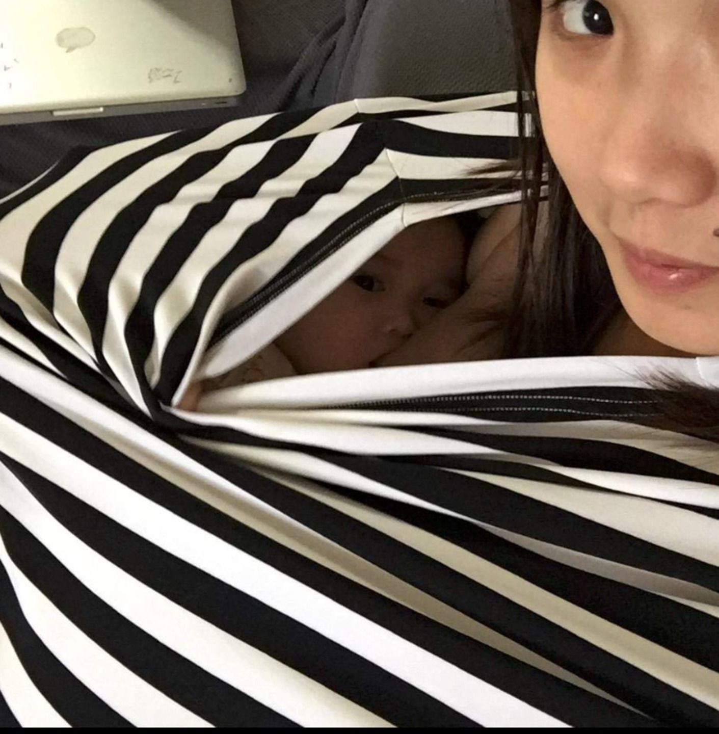 Customer photo review of Carseat Canopy - Nursing Cover