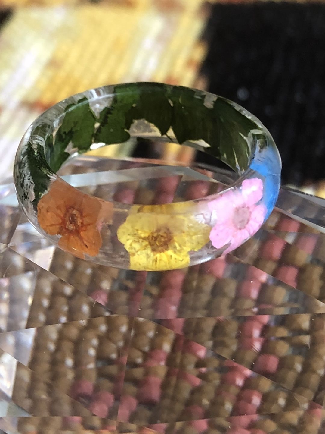 Customer photo review of Wildflower Ring with Cremation Ash