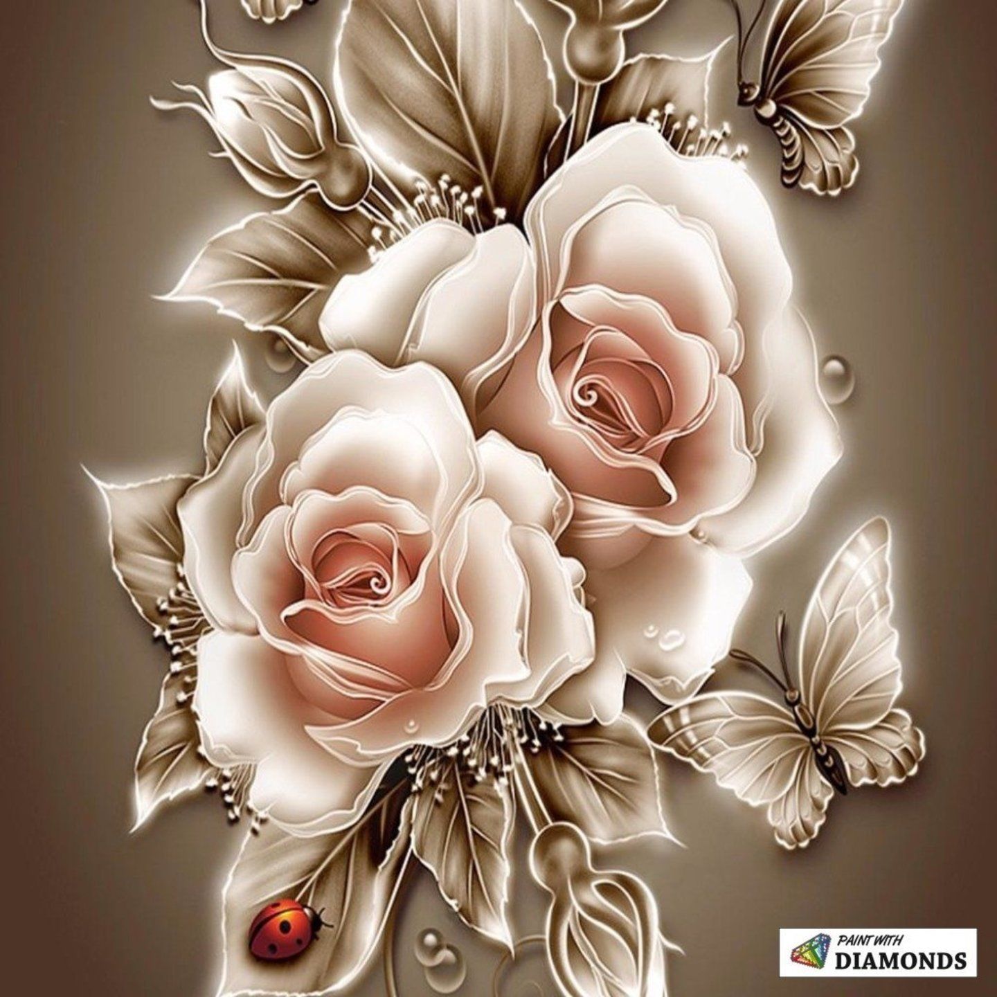 Customer photo review of Sepia Roses - Diamond Painting Kit
