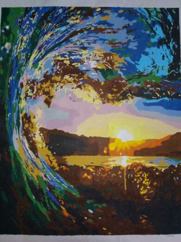 Malen Nach Zahlen Sonnenuntergang In Der Welle Diy Malen Nach Zahlen