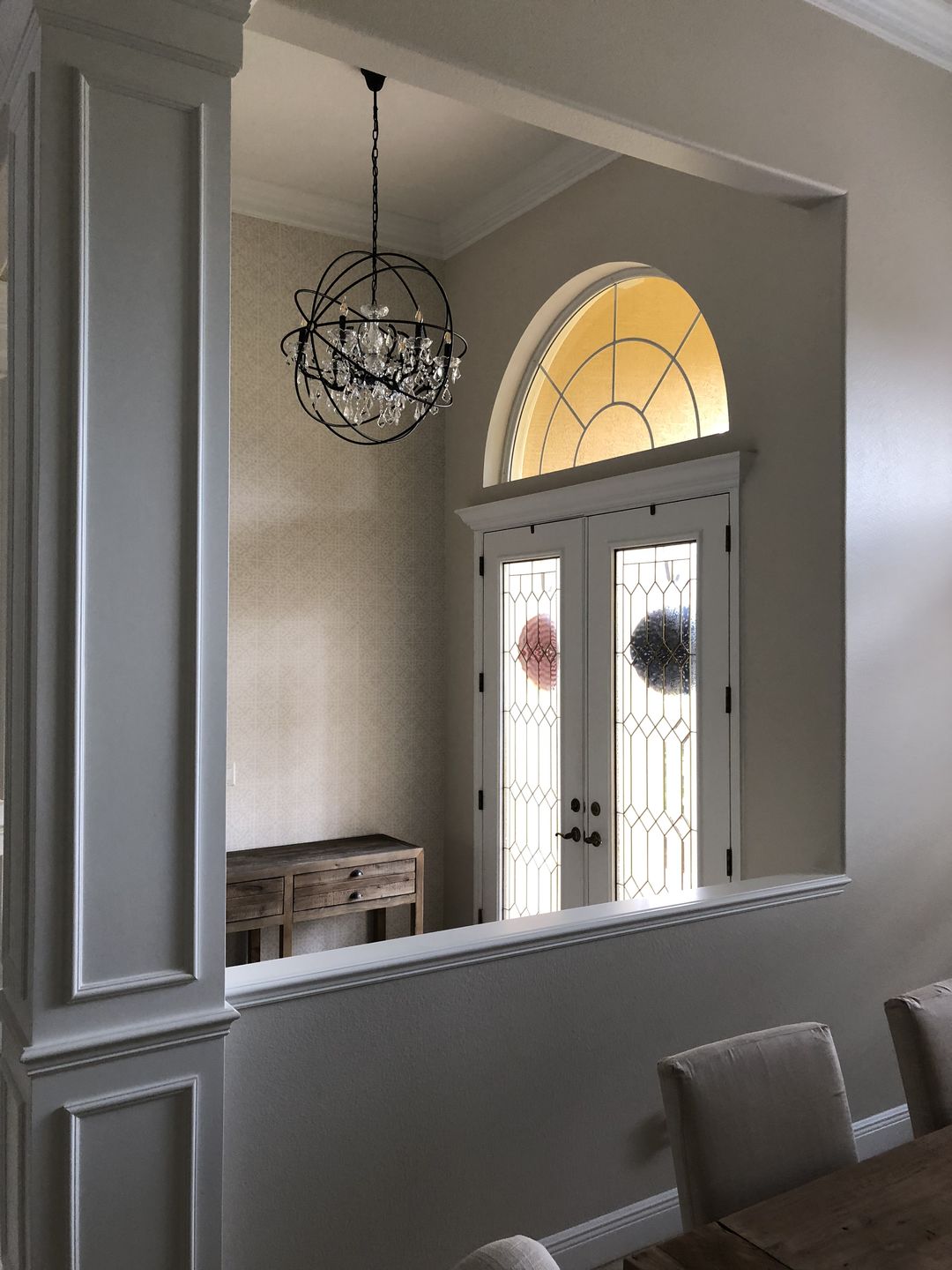 Customer photo review of MN Iron Orb Crystal Chandelier