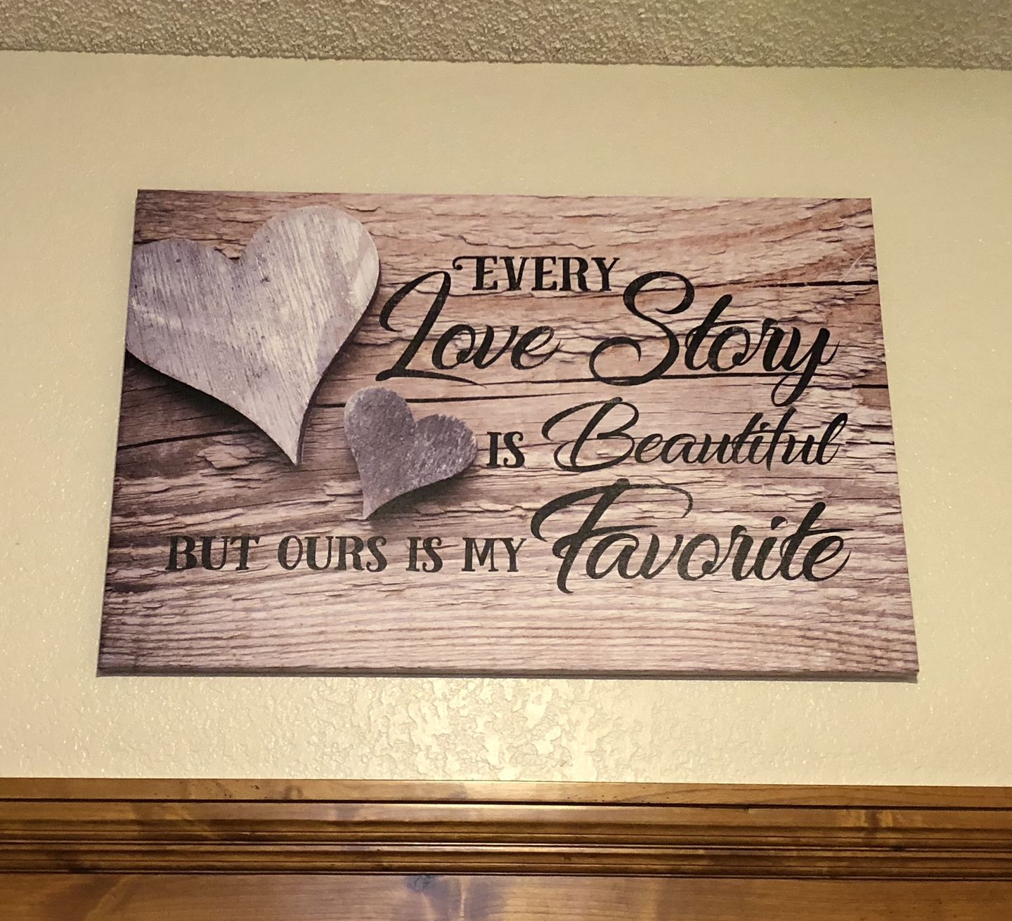 Customer photo review of "Our Love Story Is My Favorite" Premium Canvas