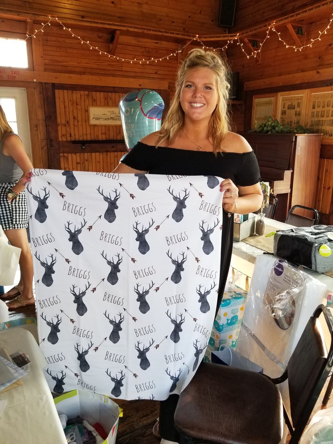 Customer photo review of Deer baby blanket, Woodland blanket, Personalized baby boy blanket, Fleece