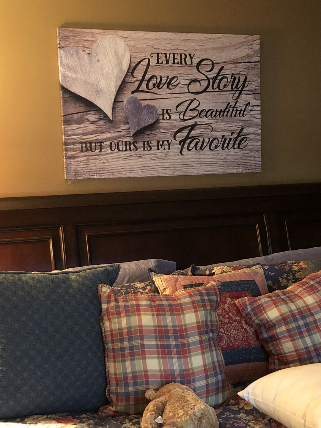 Customer photo review of "Our Love Story Is My Favorite" Premium Canvas