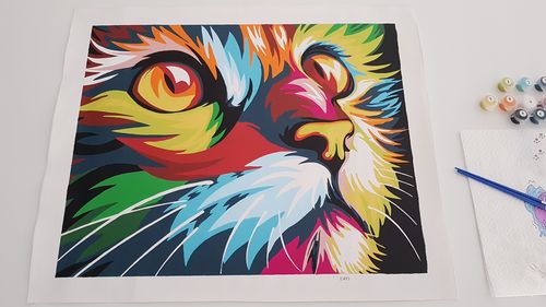 Die Neon Katze (Malen nach Zahlen Set)