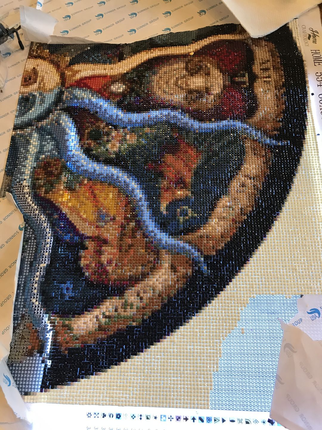 Customer photo review of Sun and Moon - Diamond Painting Kit