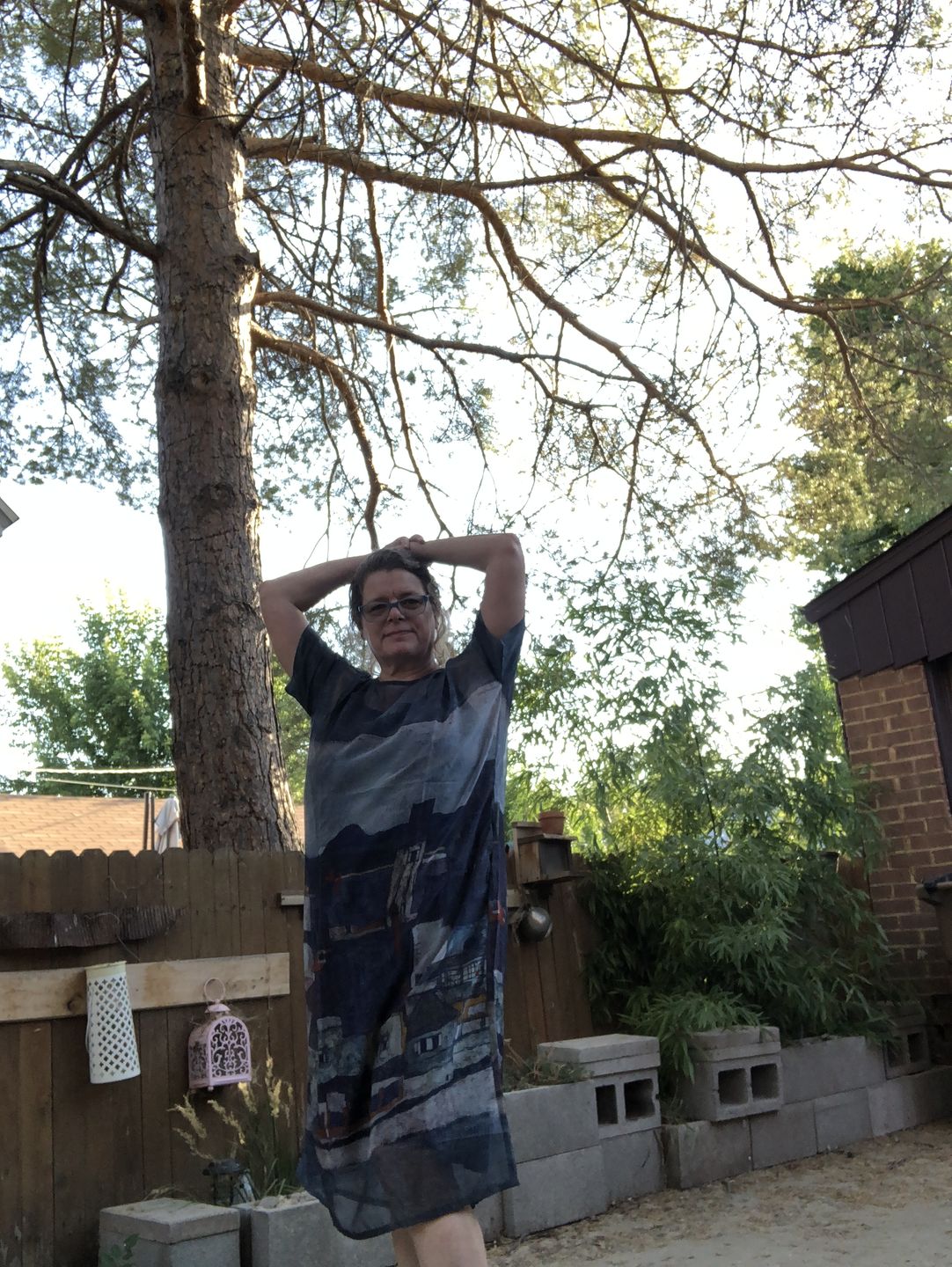 Customer photo review of Printing Summer Short Sleeves Round Neck Loose Dress