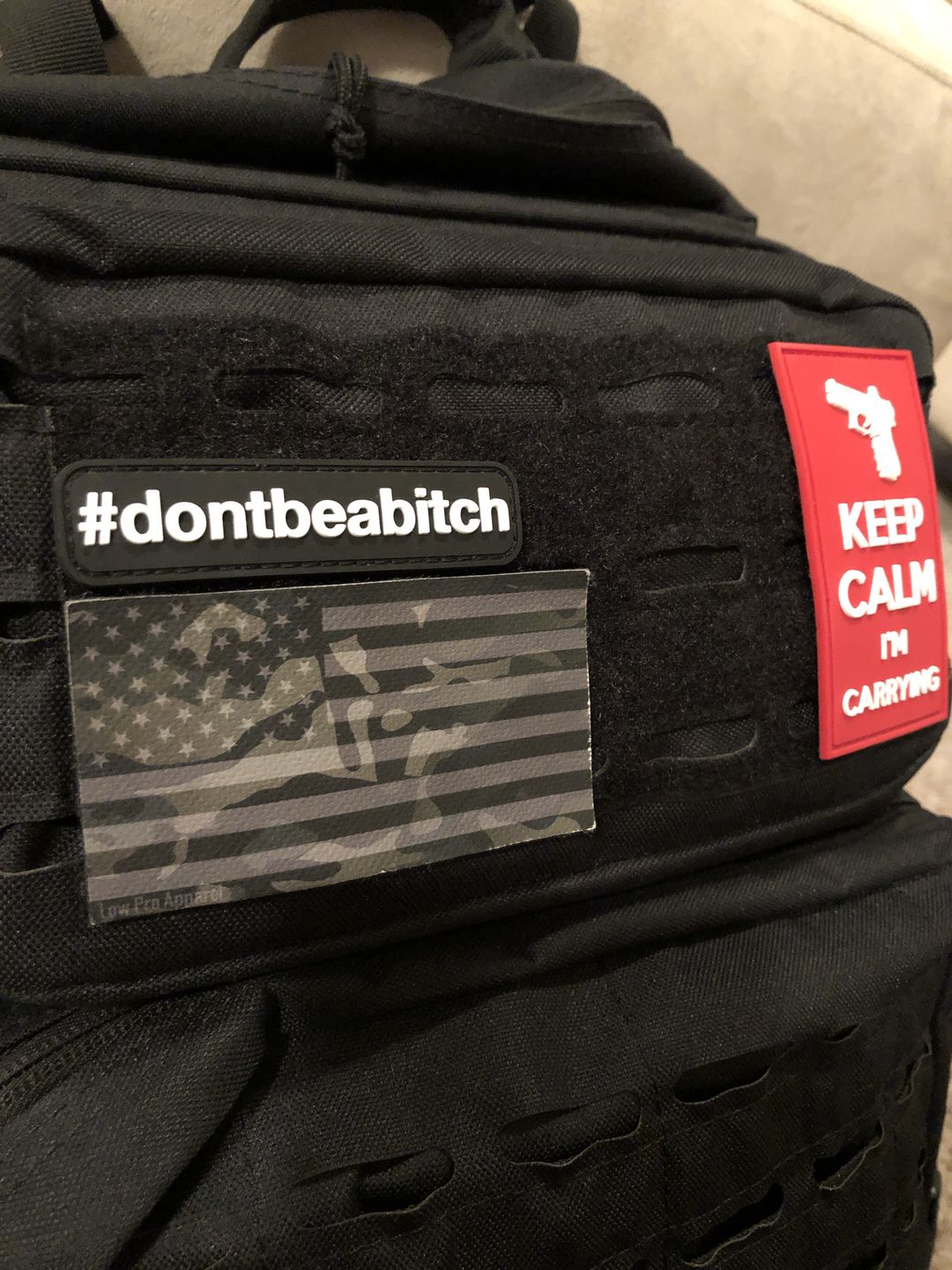 Customer photo review of Don't Be A Bitch Morale Patch