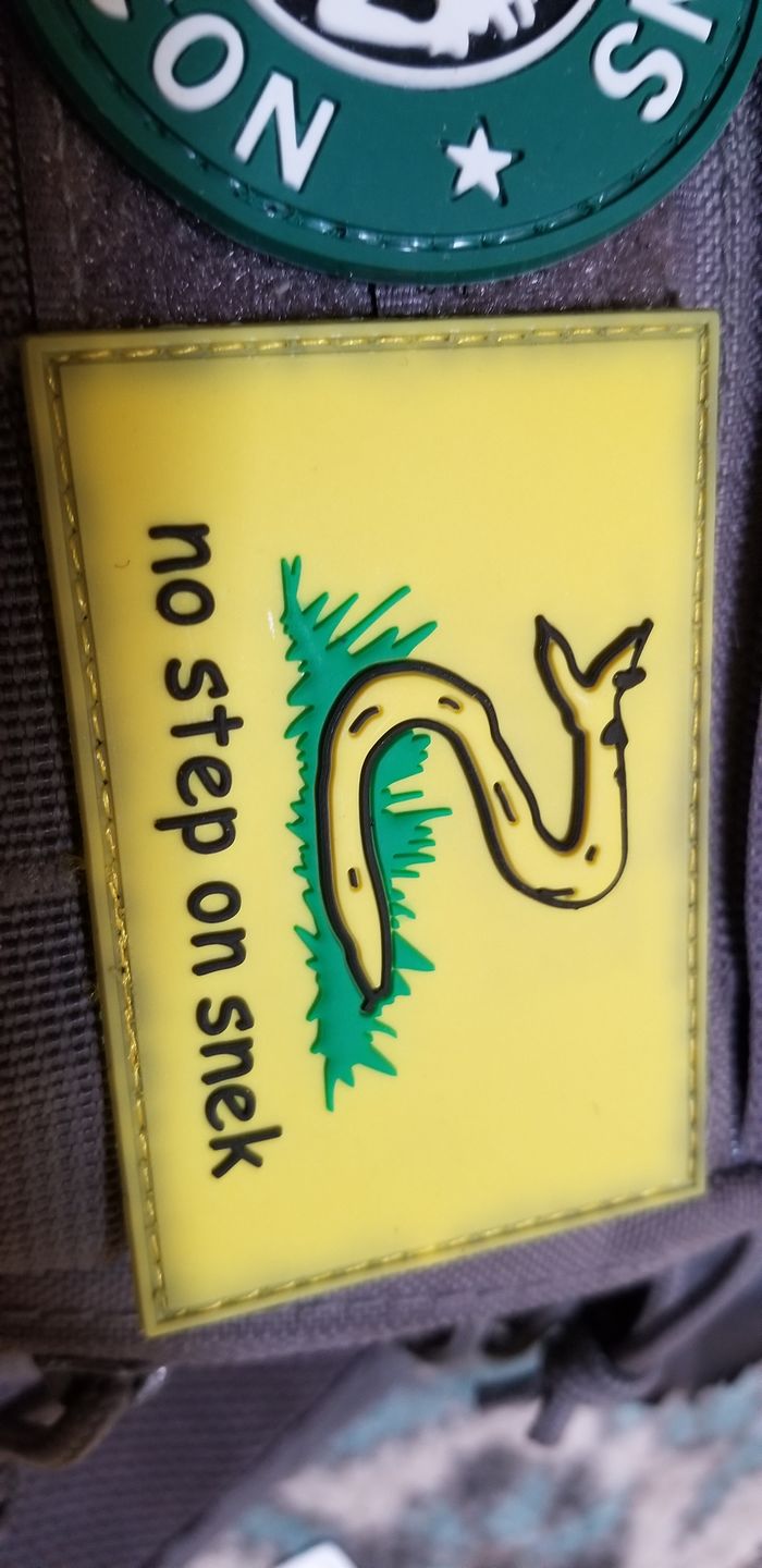Customer photo review of No Step On Snek Morale Patch (PVC)