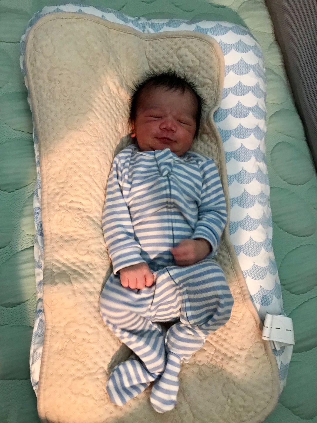Customer photo review of Footie Pajamas, Merino Wool, Blue