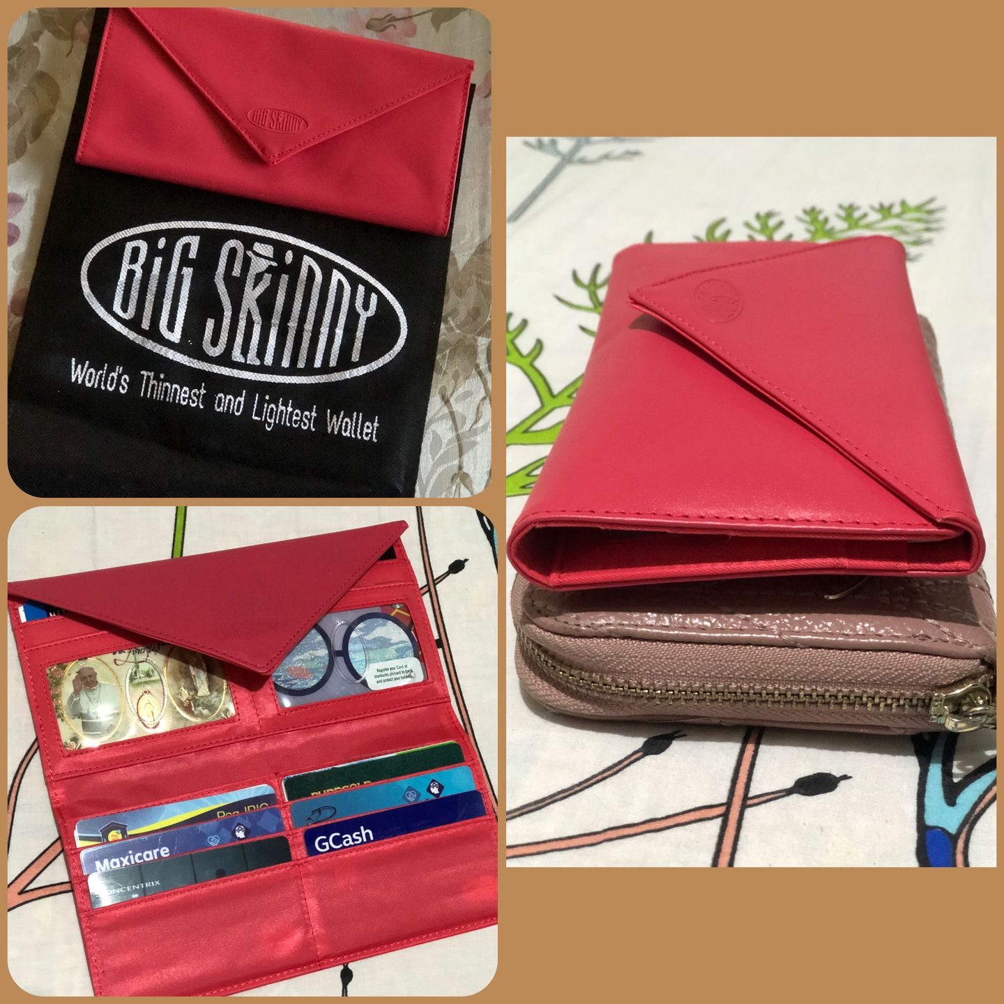 Customer photo review of Leather Slimvelope Coral Pink